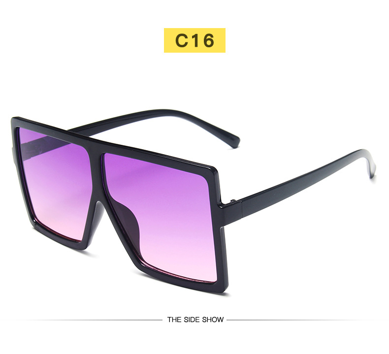 

Unisex Retro Large frame sunglasses 2021 square multicolor Sunglasses Googles UV400 Protective Eyeglasses Outdoor Eyewear 16009