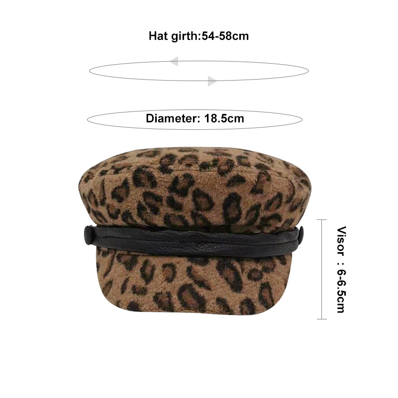 

Sboy Hats Women Leopard Print Beret Female Flat Cap For British Style Spring Autumn, Newspaper caps
