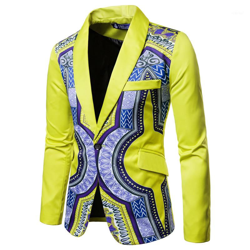 

Men's Suits & Blazers African Dashiki Print Suit Blazer Men Brand Single Breasted Jacket Casual Wedding Party Dress For1, Purple