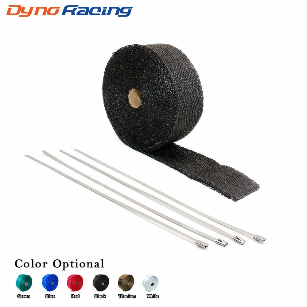 

10M Thermal + 4 pcs Ties Wrap Exhaust Insulating Warp Header Warp Exhaust Pipe Warp Max stand 500 Celsius