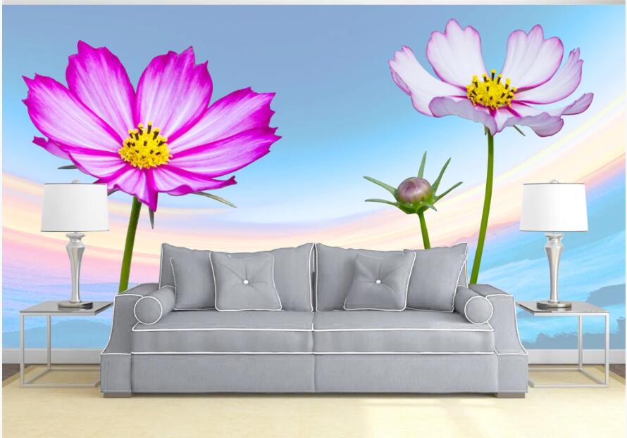 

WDBH 3d wallpaer custom photo on the wall Beautiful flowers sky tv background 3d wall murals wallpaper for walls 3 d living room home decor, Non-woven wallpaper