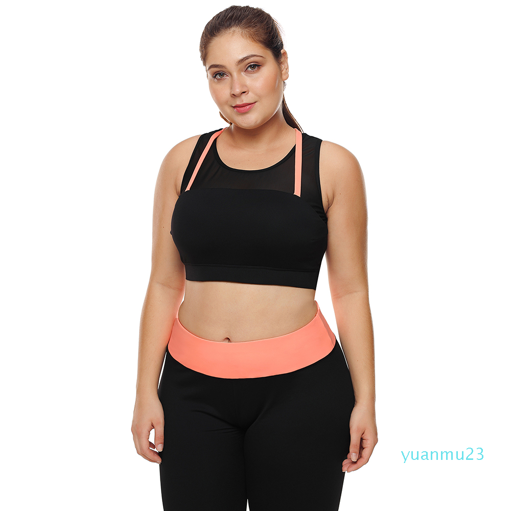 fashion-Women Big Plus Size XXXL Fitness Crop Top High Impact Support Bounce Control Push Up Padded Running Yoga Workout Sports Bra 2018