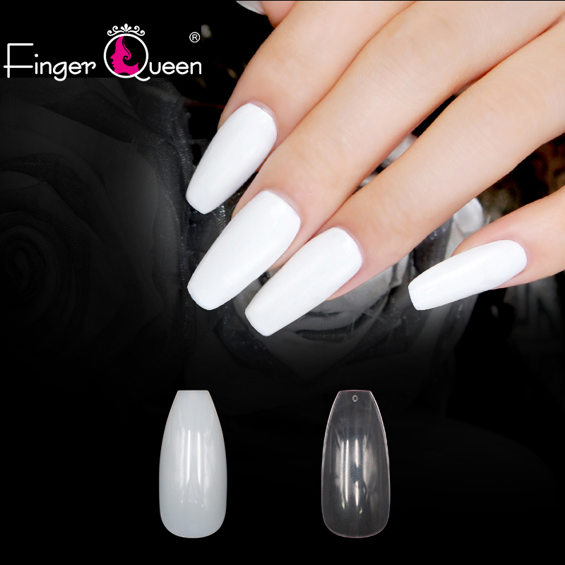 

Fake Nail 100pcs/Bag Ballerina Nail Art Tips False Coffin Nails Art Tips Flat Shape Full Cover Manicure Fake, Clear