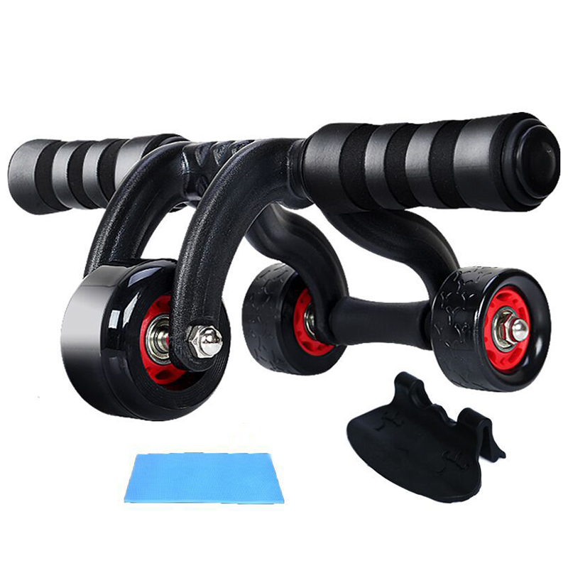 

AB Abdominal Roller 3 Wheel Power Wheel Abdominal Muscle Roller for Workout Fitness Gym Exercise Body Building Training XA60Y, 3 roller mat