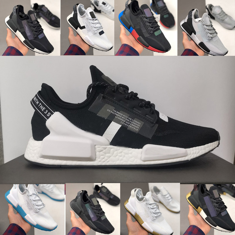 2020 vente chaude NMD R1 V2 Stripe Punchy été Neon formateur pour respirer Hommes Femmes Chaussures de course baskets Sport