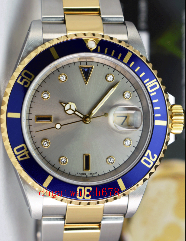 

Luxury Watches Steel Bracelet Silver Diamond Dial Yellow Gold & Steel 16613 WATCH CHEST 40mm Automatic Mechanical Fashion Men's Wristwatch, Gray