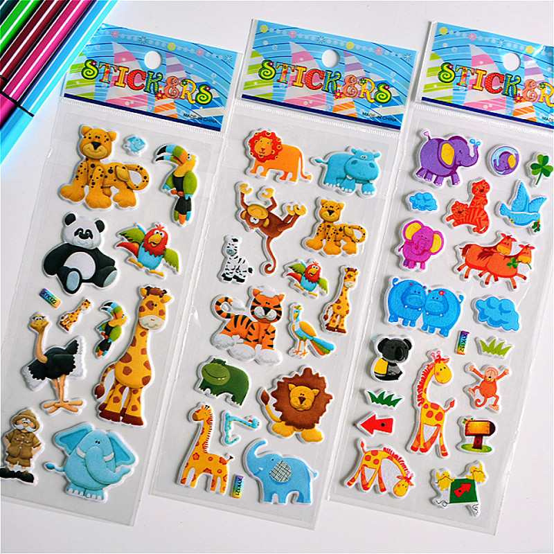 3 X 3D Bubble Lovely Animal Sticker for Kids Baby Gift Toy Cheap DIY