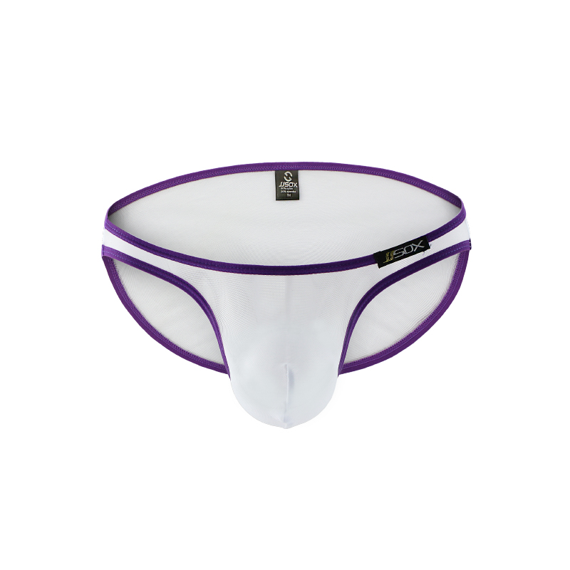 

Sexy Men Transparent Underwear Briefs Ice Silk Comfortable See Through Ultra-thin Panties Breathable Casual Homme Men Briefs Gay Underwear, Purple