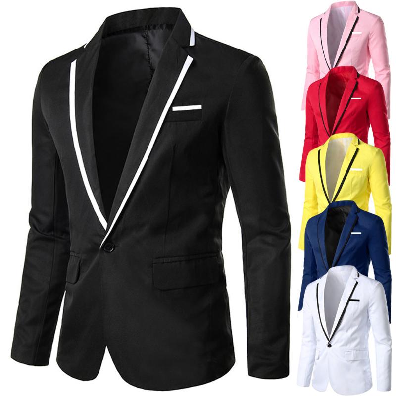 

Men's Stylish Casual Solid Blazer Business Wedding Party Outwear Coat Suit Tops, Black