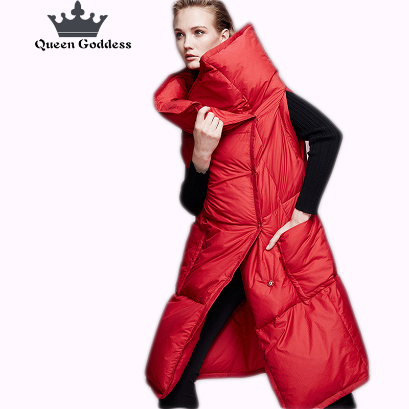 

2019 The new fashionable high quality warm women' down jacket vest large size female outwear Square high quailty parkas, Black