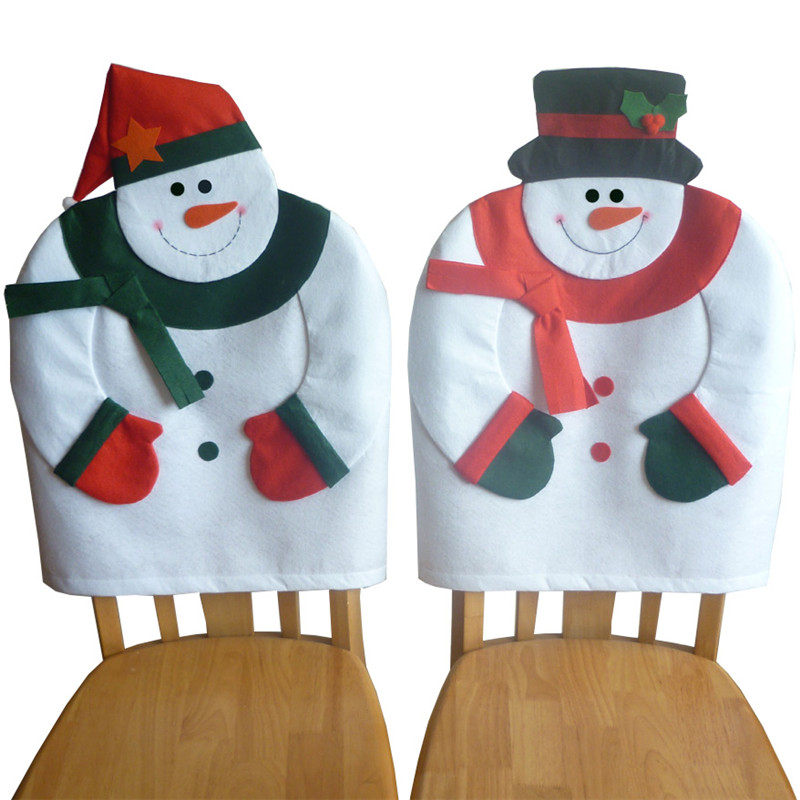 

2 pcs/Set Lovely Christmas Chair Covers Mr & Mrs Santa Claus Chair Back Cover Christmas Decoration Dining Room Home Party Decor