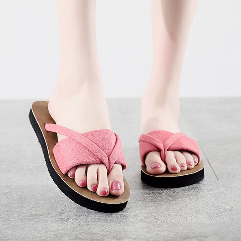 

2020 New solid Colors Women Slipper Pllus Size Women Summer Beach Slides Flip Flops Outdoor Flat Slipper#p4, Black