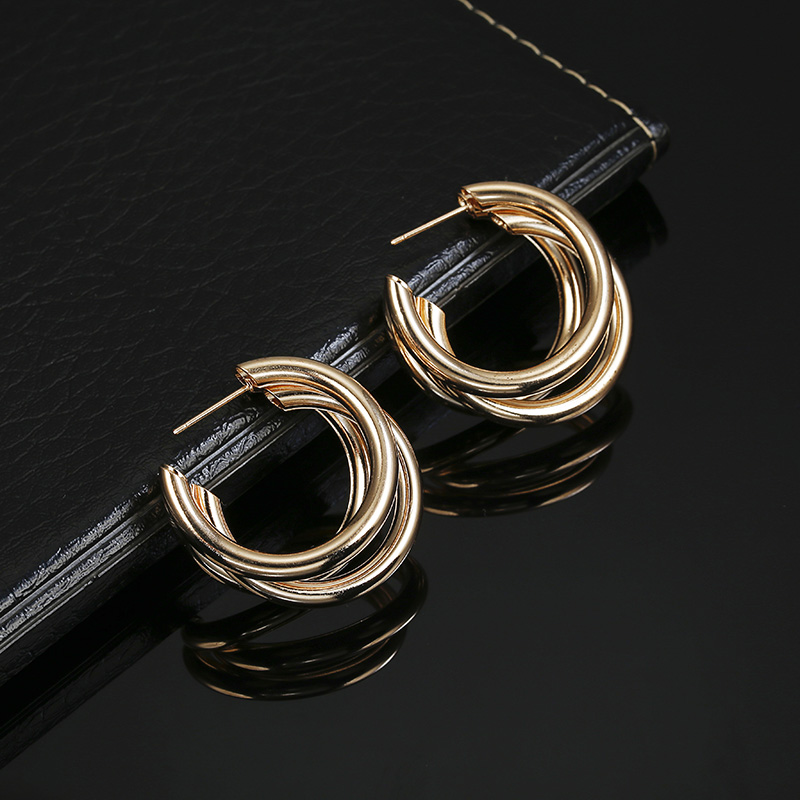 

Vintage Hoop Earrings for women gold color Geometric statement earring 2019 metal earing Hanging fashion jewelry trend