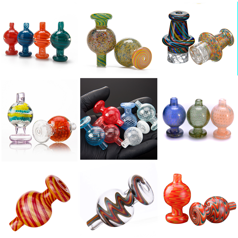 

US color carb cap Glass Bubble Carb Cap Cyclone Spinning carb caps for 25mm quartz banger terp pearl bong