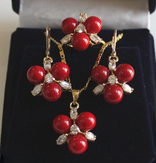 Nouveau Rare Authentique Lisse 8 mm Corail Rouge South Sea Shell Perle Collier