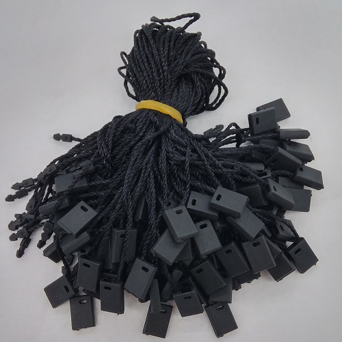 

7" Garment Hang Tag String Black 1000 Pieces Black Hang Tag Nylon Cord For Price, Black;white