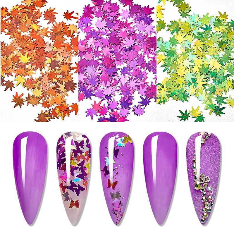 

Holographic Butterfly Nail Sequins Foils Decals Glitter Colorful Mixed Style 3D Nail Art Decoration Flakes Sequins