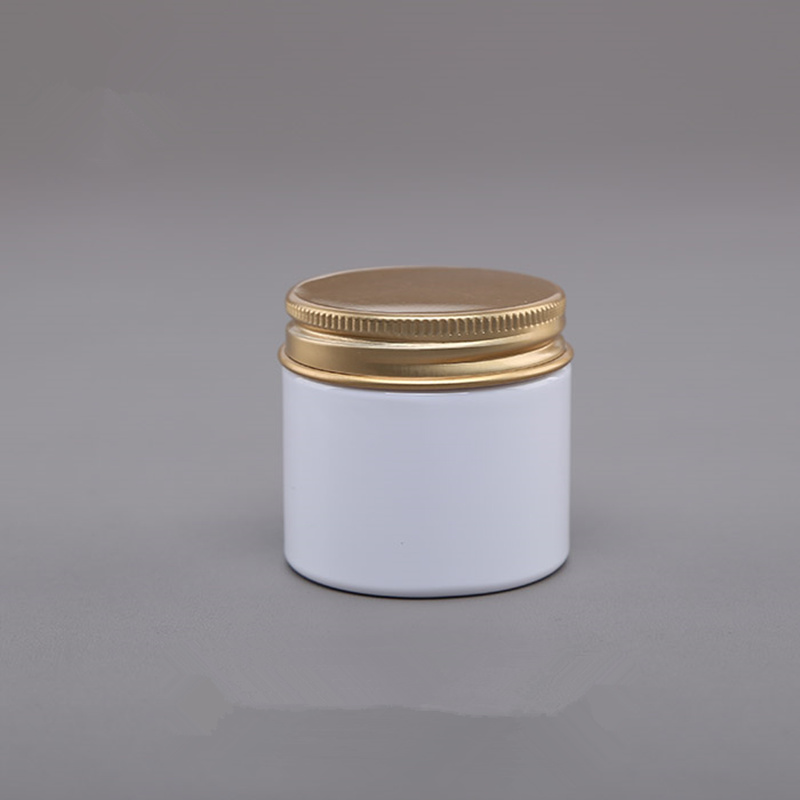 

60g Empty White PET Cream Bottle Jars Containers 2oz White Cosmetic Packaging with lids F2435