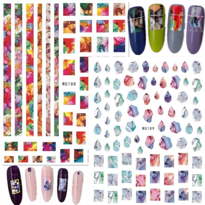 

Newest WG 188 189 design 3D nail art sticker decal stamping back gule DIY nail decoration tools, Wg188