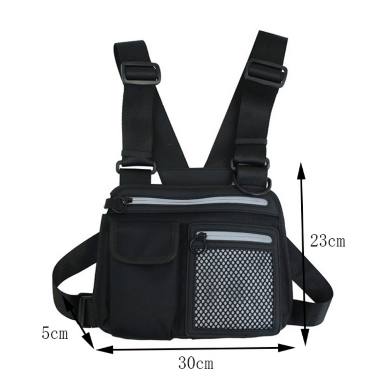 

New Tactical Vest Nylon Vest chest rig Pack Reflective Pouches Holster Tactical Harness walkie talkie radio Waist Pack