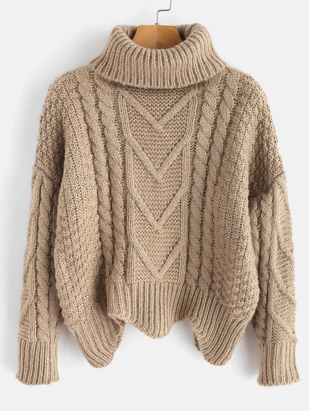 2019 Zaful Pullover Women S Jumper Turtleneck Red Sweater Jumper Warm Christmas Sweater Thick Winter Cable Knitted Oversized Sweater Y191109 From