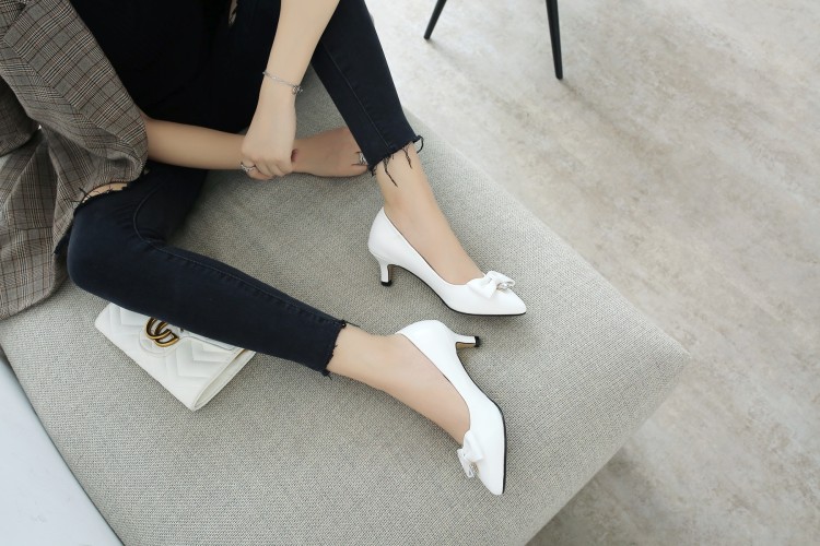 

Big Size ladies high heels women shoes woman pumps Tipped bowknot slippers, Pink