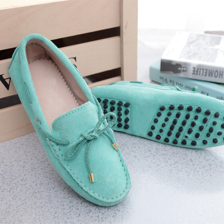 

Multicolour Womens cow suede shoes loafer big size official shoes lace up traveling shoes casual comfort breath flats for women zy384, Dark blue