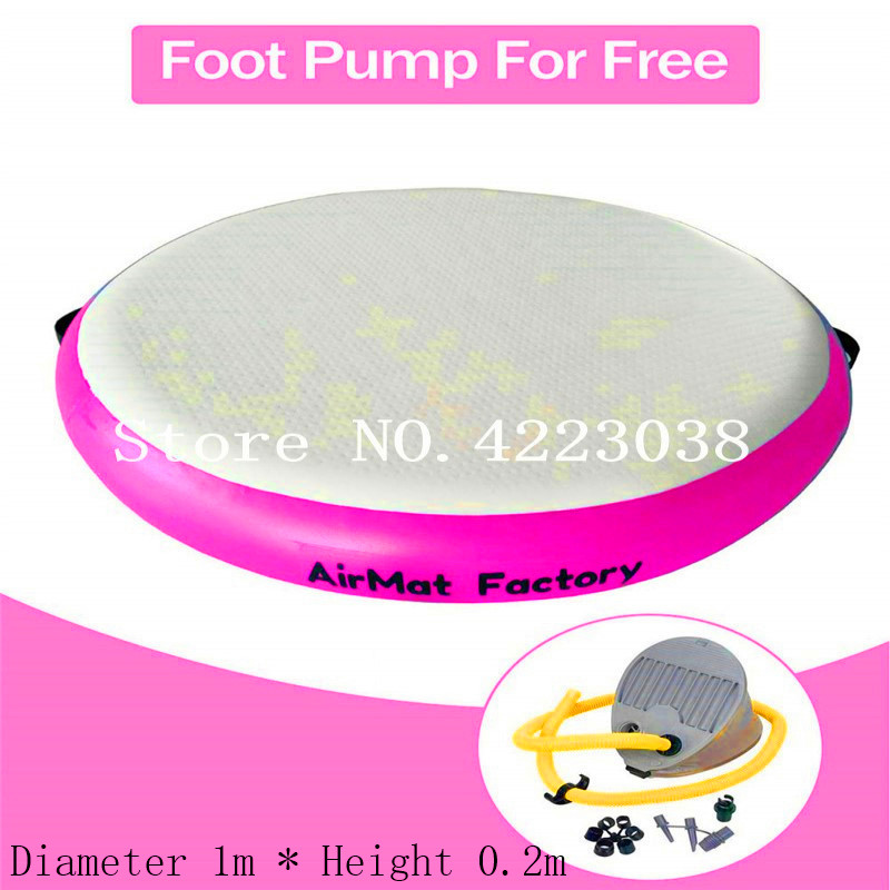 

diameter 1m x height 0.2m pink or customize round inflatable airspot for sale