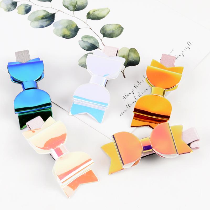 

2.5 Inch Mini Hair Bows Hairgrip Shiny Bow Hair Clips PVC Fabric Boutique Hairpins Handmade pins Accessories DIY