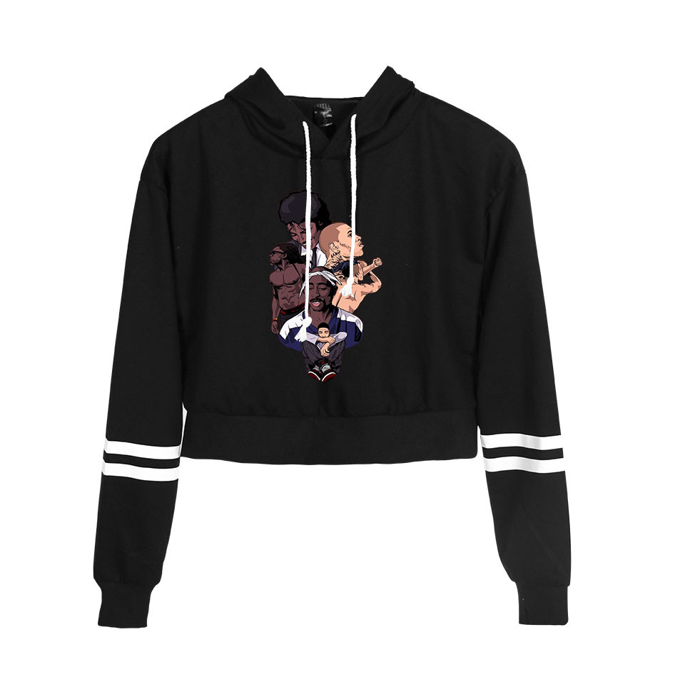 

Rap 2pac Crop Top Hoodie for Girls Tupac Amaru Shakur Harajuku Cropped Sweatshirt Streetwear Hip Hop Long Sleeves Pullover Tops, 001