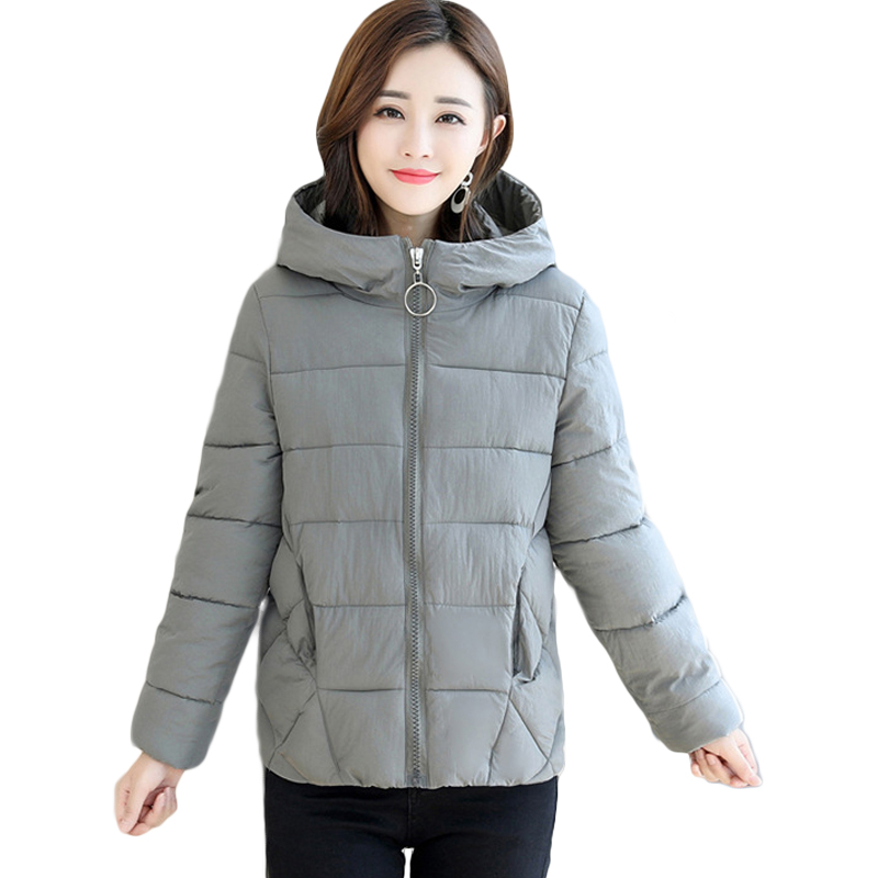 

Large Size 6XL Winter Jacket Women 2018 New Fashion Small Cotton Warm Coat Short Slim Parkas Ladies Hooded Warm Outerwear CM740, Red