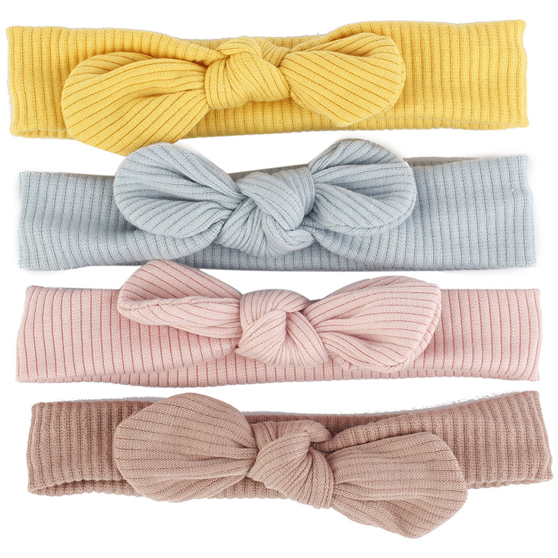 

Newborn Baby Girls Bow knot Headbands 2020 Girls Childs Toddler Soft Cotton Ribbed Turban Head Wrap Accessories, Blue