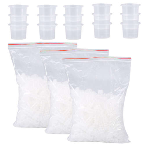 

1000pcs Tattoo Ink Cups L M S Plastic Tattoo Cap Eyebrow Makeup Pigment Container Cap Disposable Accessories Tattoo Pigment Cup
