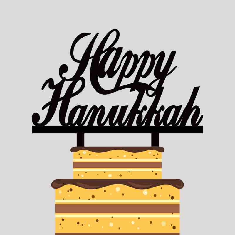 

Personalized Party Cake Topper Happy Hanukkah Cake Topper For Hanukkah Party Decoration YC059