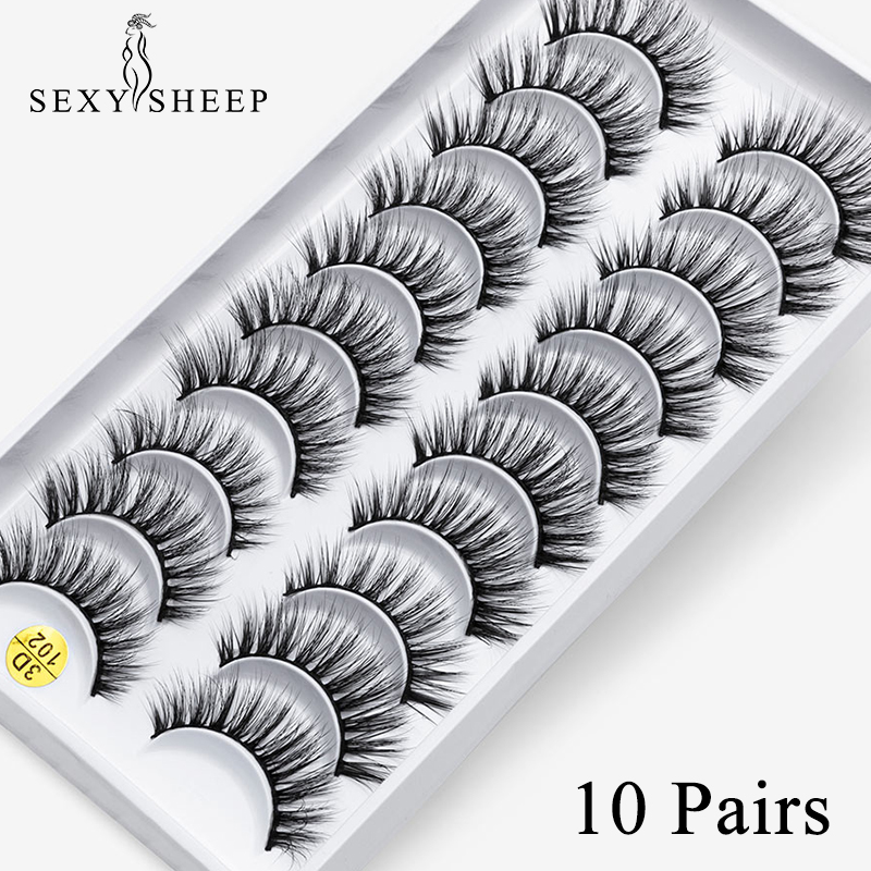 

SEXYSHEEP 10Pairs3D Thick False Eyelashes Cross Lashes Curling Messy Soft Makeup Tools Natural Long Eyelash Extension