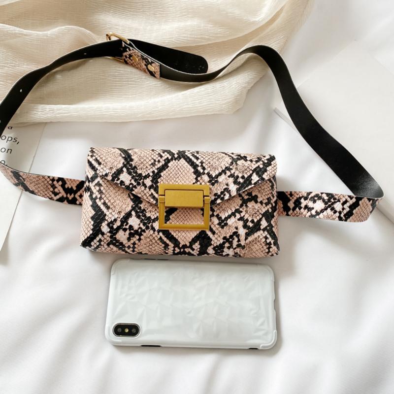 

Hot Sale Handbags Skillful Manufacture Women Leather Fanny Waist Pack Serpentine Shoulder Crossbody Bags Money Pouch, Brown