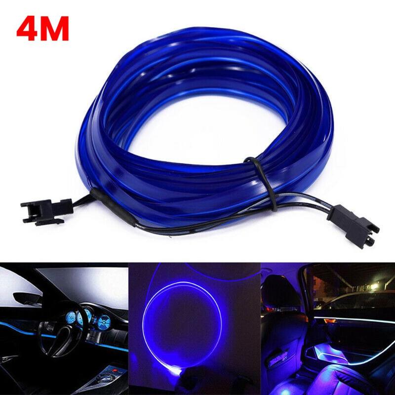 

Free Shipping 4M Car LED Interior Ambient Light Decor Atmosphere Optical Fiber Lamp Door Light led car bulbs Wholesale CSV