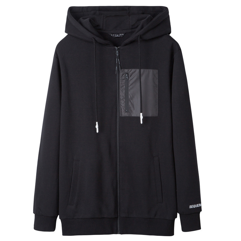 

Autumn Coat Male Hoodie Student Cardigan Jacket Fashion Men' Solid Color Hoodie Black Velvet Streetwear New 2019 GG50jk, Normal