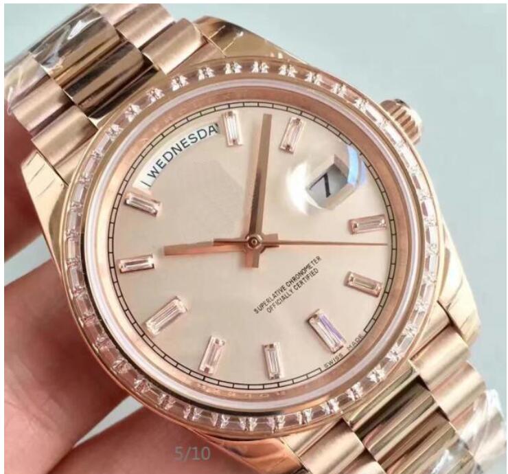 

Luxury Watches For Men Black Silver Champagne Diamond Dial Watch Men's Automatic Cal.3255 EW Factory Day Date 228238 Eta Yellow Gold Swiss