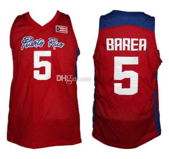 

#5 Jose J.J. Barea Team Puerto Rico Retro Classic Basketball Jersey Mens Stitched Custom Number and name Jerseys, As show