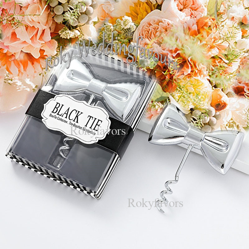 

20PCS Black Tie Bow Tie Corkscrew Wine Opener Wedding Favors Engagement Party Event Gifts Bridal Shower Anniversary Party Supplies