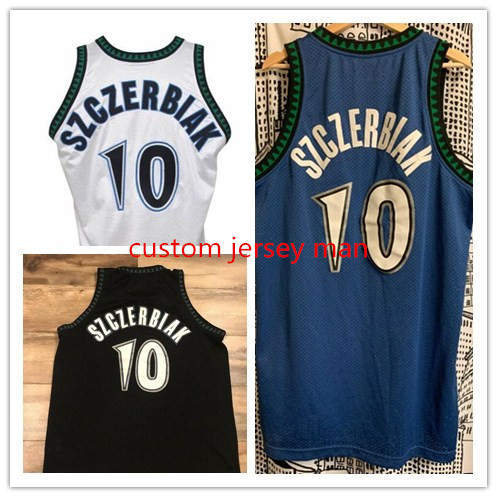 

College basketball jersey retro vintage #10 Wally Szczerbiak jerseys Men' stitched white black blue throwback custom made size -5XL