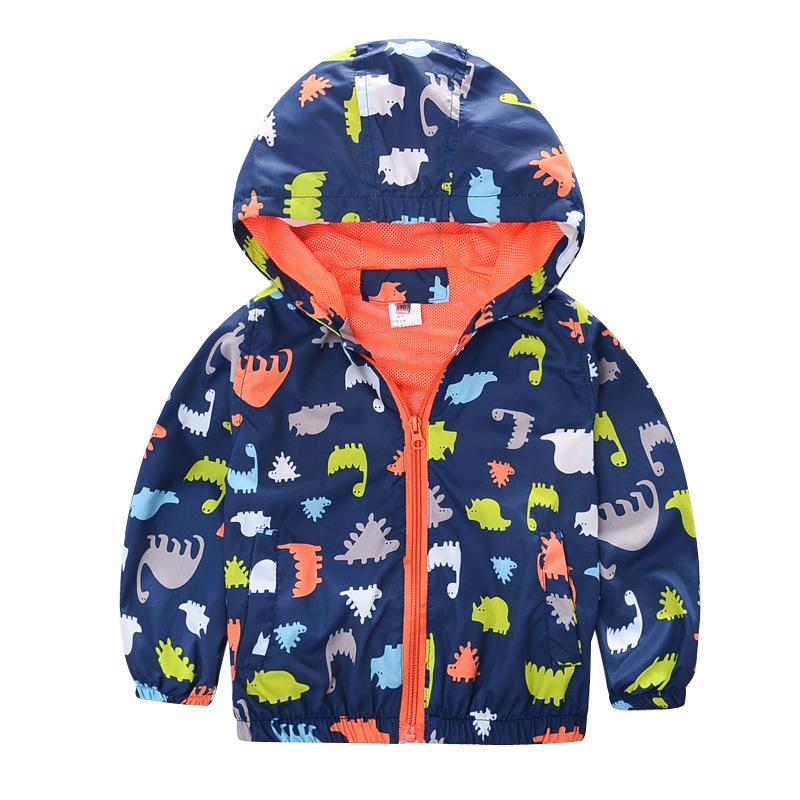 80-120Cm Cute Dinosaur Spring Children Raincoat Autumn Kids Waterproof Jacket Boys Outerwear Coats Girls Windbreaker For Baby XBuzw