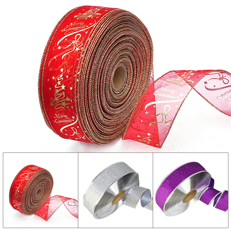 

DIY Ribbons Christmas Tree Decorations Party Festive Supply Xmas Bow Ribbon High-Grade Christmas Decorations For Home 200*5cm