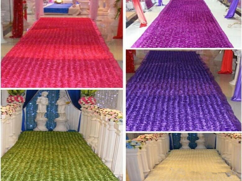 

1.3 m Width Romantic White 3D Rose Petal Carpet Aisle Runner For Wedding Backdrop Centerpieces Favors Party Decoration Supplies Carpet, Multi