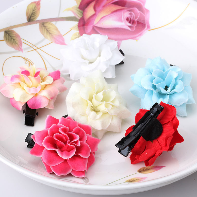 30PCS 6.5CM Polyester Fluffy Ballerina Chiffon Flower For Kids Dress