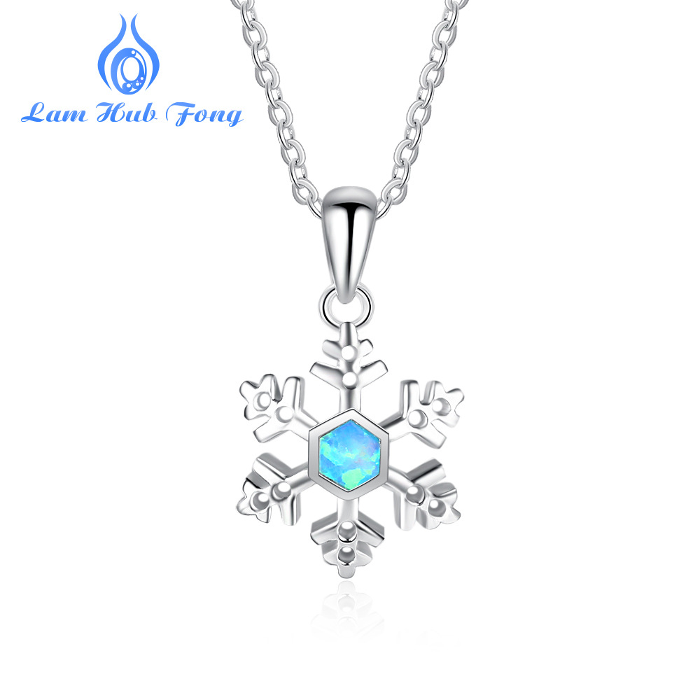 

Fashion Blue Fire Opal Necklace Women Star Necklace White Gold Filled Necklaces & Pendants Vintage Wedding Jewelry