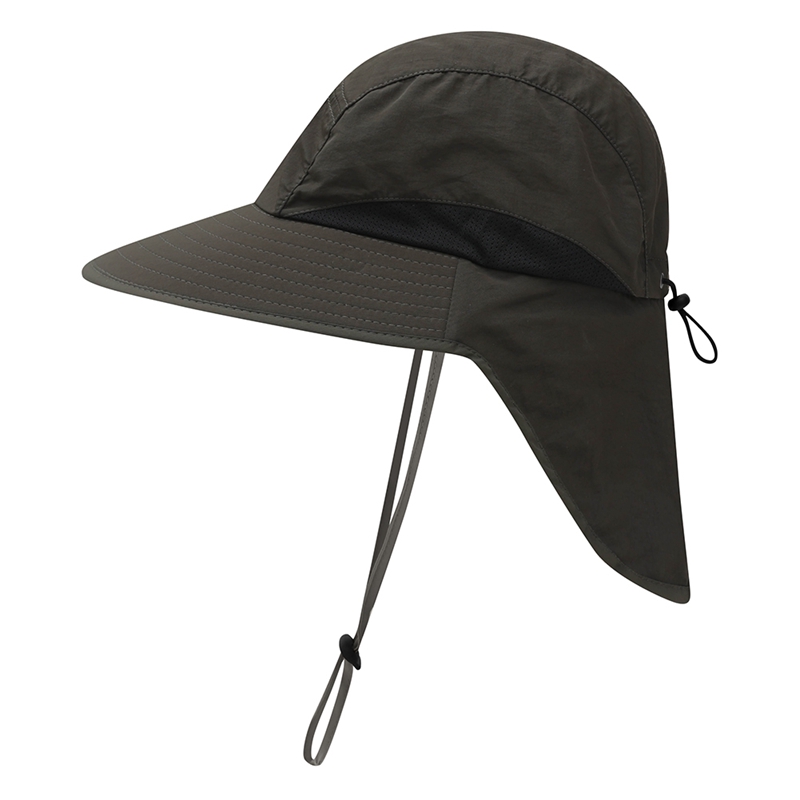 

Flap Cap Wide Brim Lightweight Portable UV Protection Water Resistant Neck Cover Sun Hats With Strap 1