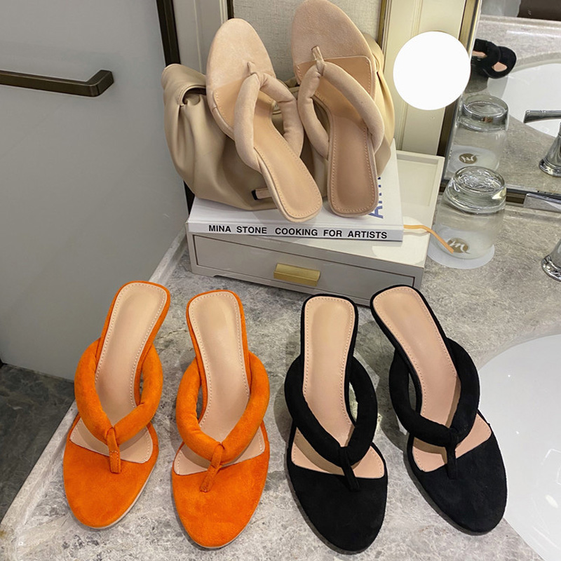 

2020 Summer Woman Slippers New Soft Ladies Flip Flips Women's Shoes Open Toe High Heel Sandals For Female Outdoor Slides Shoes, Black