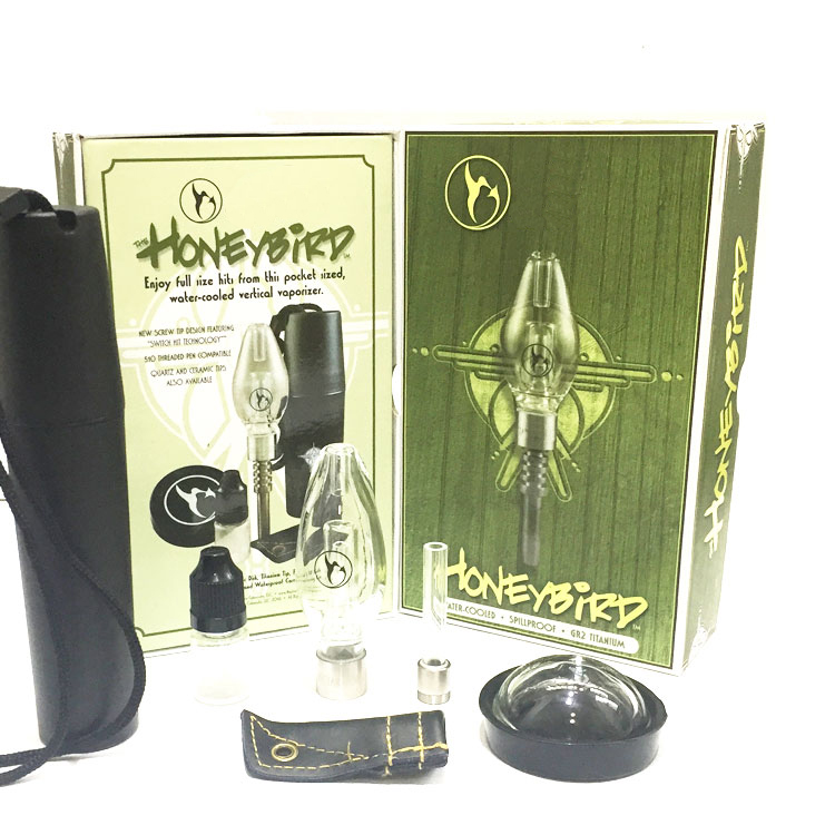 

Honeybird Kits Quartz Tip Mini NC Glass Pipe Titanium nail Oil Rig Honeybird Concentrate Mini Glass Bong